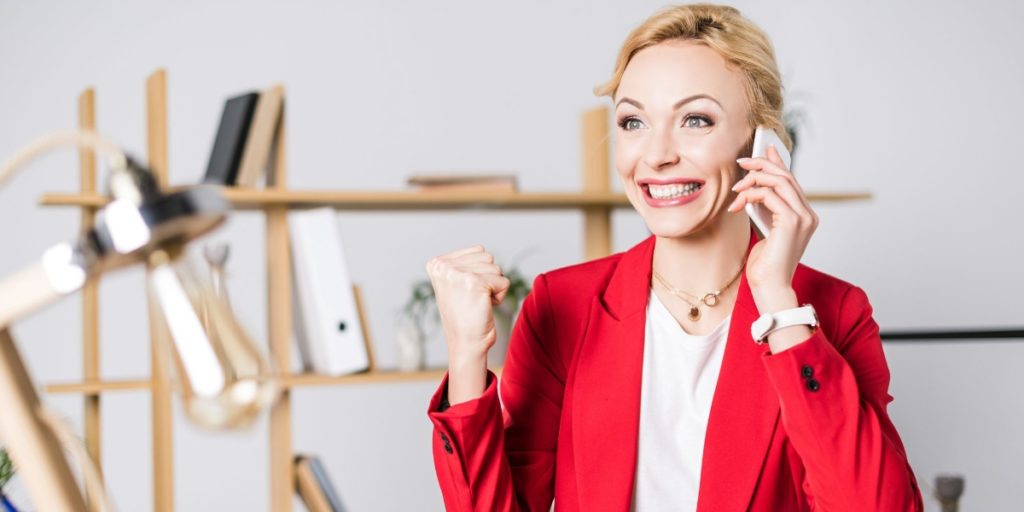 Lady looking happy after leaving a role she hated.