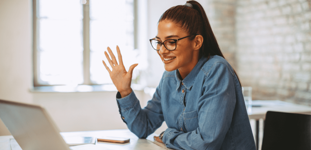 Lady having a video job interview