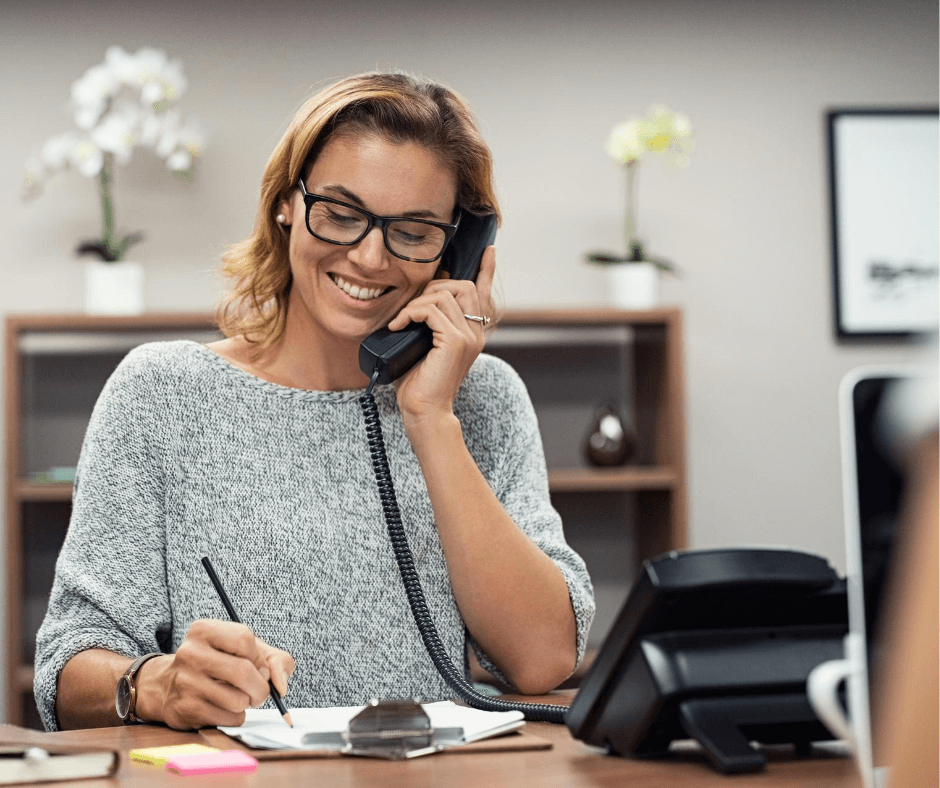 Hiring manager conducting a telephone interview