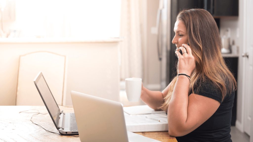 Remote worker checking in with a colleague to help with their motivation